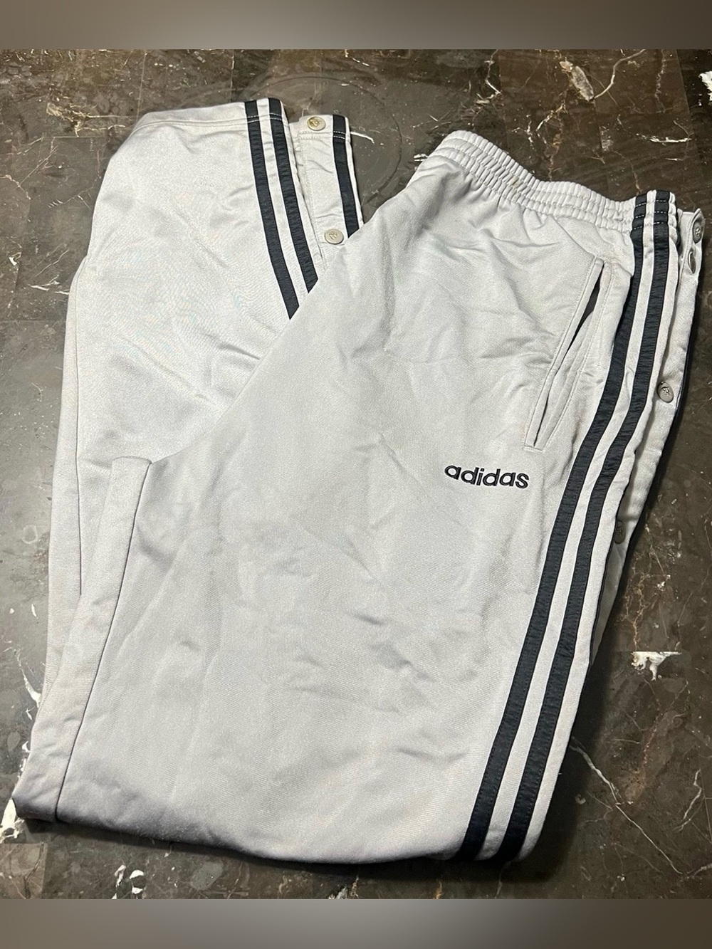 Vintage Y2K Adidas TrackPants Full Snap Breakaway Soccer Athletic Pants Men L-XL